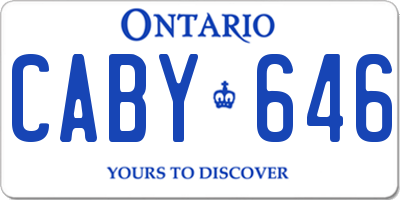 ON license plate CABY646