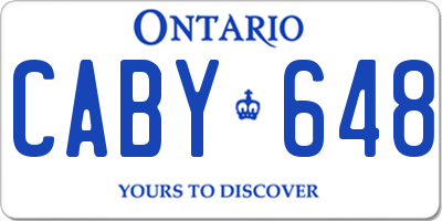 ON license plate CABY648