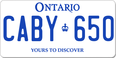 ON license plate CABY650