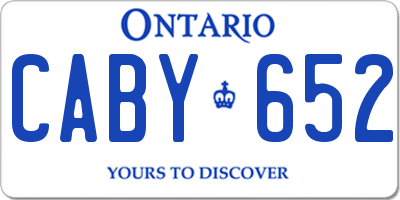 ON license plate CABY652