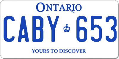 ON license plate CABY653