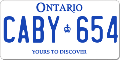 ON license plate CABY654