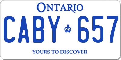 ON license plate CABY657