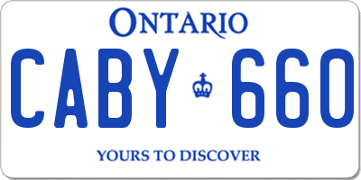 ON license plate CABY660