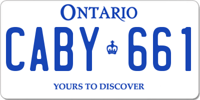 ON license plate CABY661