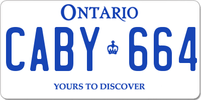 ON license plate CABY664