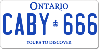 ON license plate CABY666