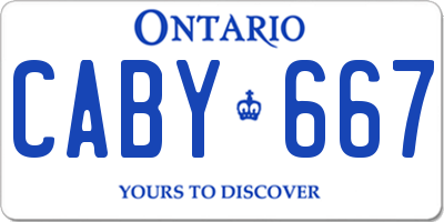 ON license plate CABY667