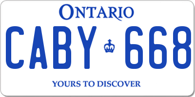 ON license plate CABY668