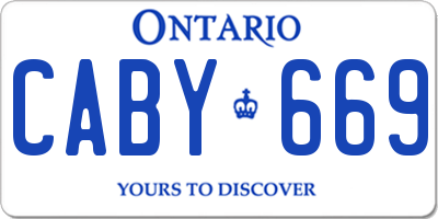 ON license plate CABY669