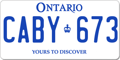 ON license plate CABY673