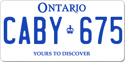 ON license plate CABY675