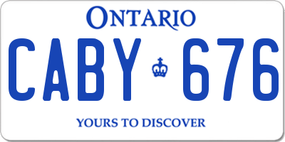 ON license plate CABY676