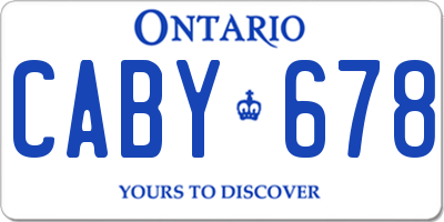 ON license plate CABY678