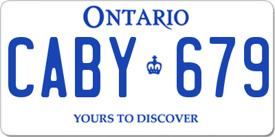 ON license plate CABY679