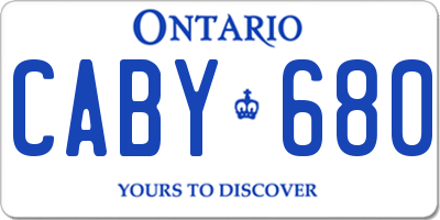 ON license plate CABY680