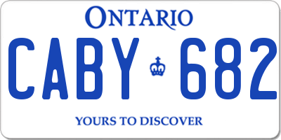 ON license plate CABY682