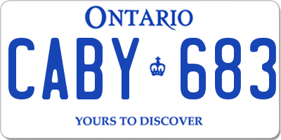 ON license plate CABY683