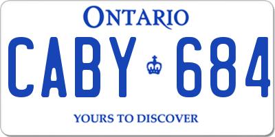 ON license plate CABY684