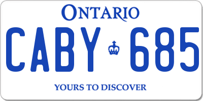 ON license plate CABY685