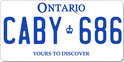 ON license plate CABY686