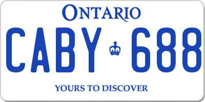 ON license plate CABY688