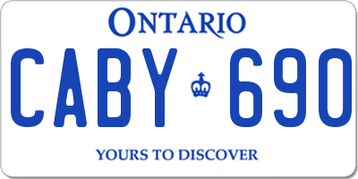 ON license plate CABY690