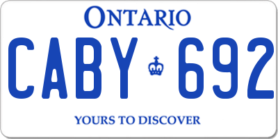 ON license plate CABY692