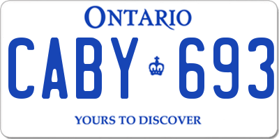 ON license plate CABY693