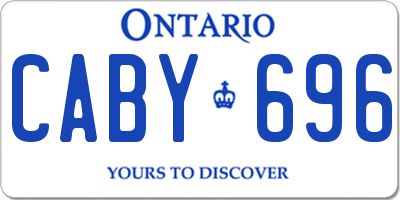 ON license plate CABY696