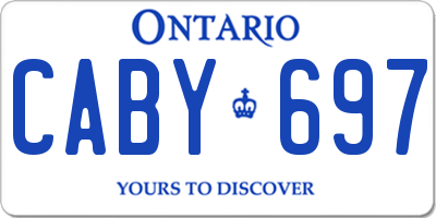 ON license plate CABY697