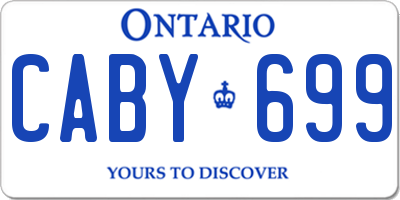 ON license plate CABY699