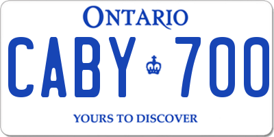 ON license plate CABY700