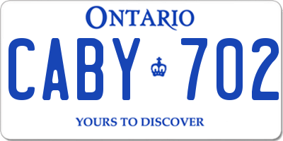 ON license plate CABY702