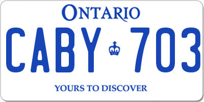 ON license plate CABY703