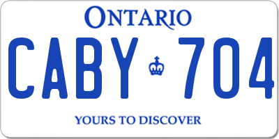 ON license plate CABY704