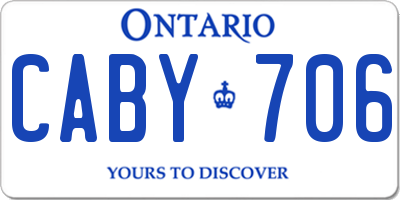 ON license plate CABY706