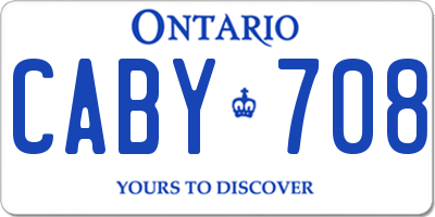 ON license plate CABY708