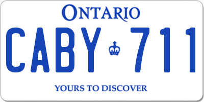 ON license plate CABY711