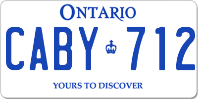 ON license plate CABY712