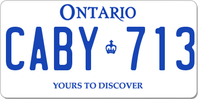 ON license plate CABY713