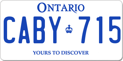 ON license plate CABY715