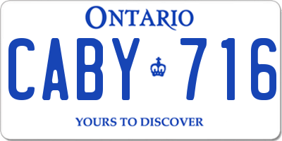 ON license plate CABY716