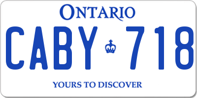 ON license plate CABY718