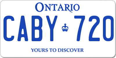 ON license plate CABY720