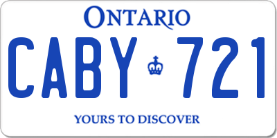 ON license plate CABY721