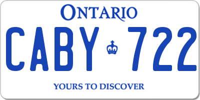 ON license plate CABY722