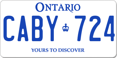 ON license plate CABY724