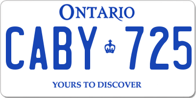 ON license plate CABY725