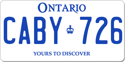 ON license plate CABY726